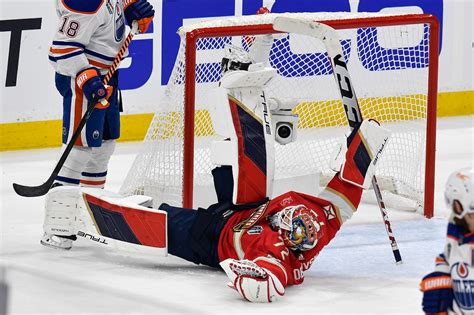 Bobrovsky, Panthers shut out Oilers in Game 1 of Stanley Cup Final.